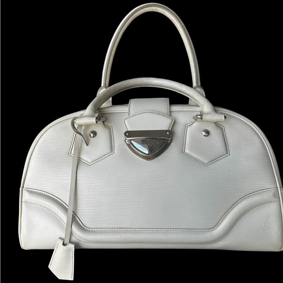LOUIS VUITTON Epi GM Montaigne Bowling in white silver hardware - Picture 1 of 6